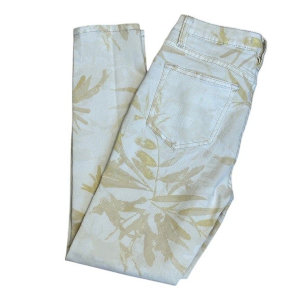 Free People Floral Printed High Rise Skinny Jeans Casual Everyday Style Size 25 - Picture 10 of 12